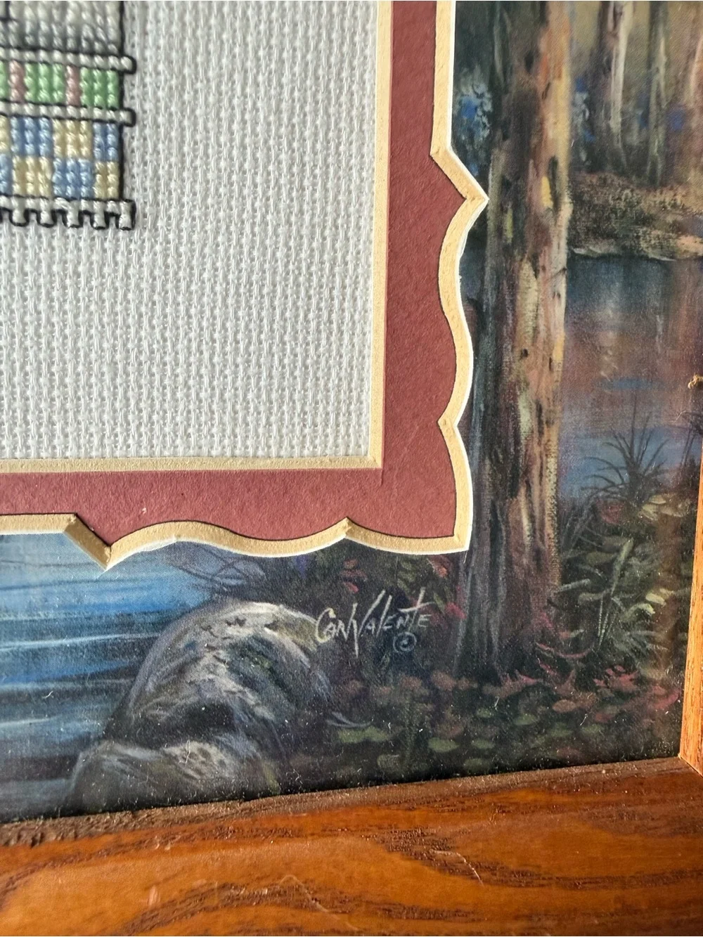 VTG Friends Candy Sweet Kitchen Cross-Stitch Wall Art Embroidery Framed